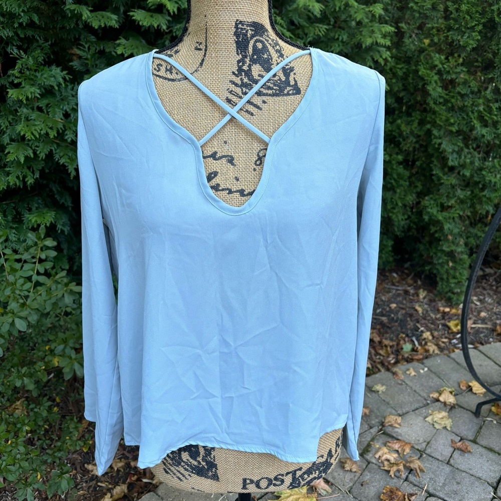 NWT Forever 21 Dusty Blue Long Sleeve Top